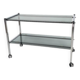 Vintage chrome and smoked glass console