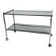 Console vintage chromée et verre fumé