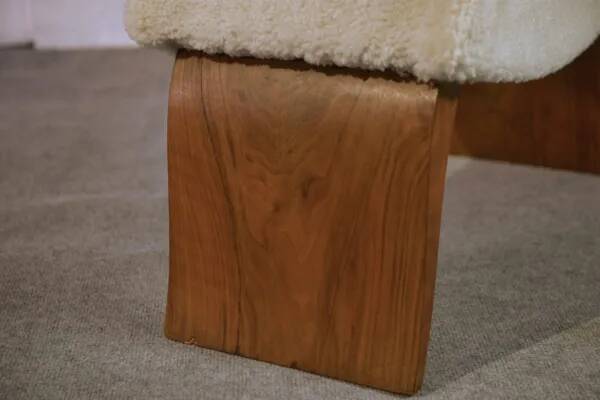 Tabouret en noyer Art Déco 1940’s