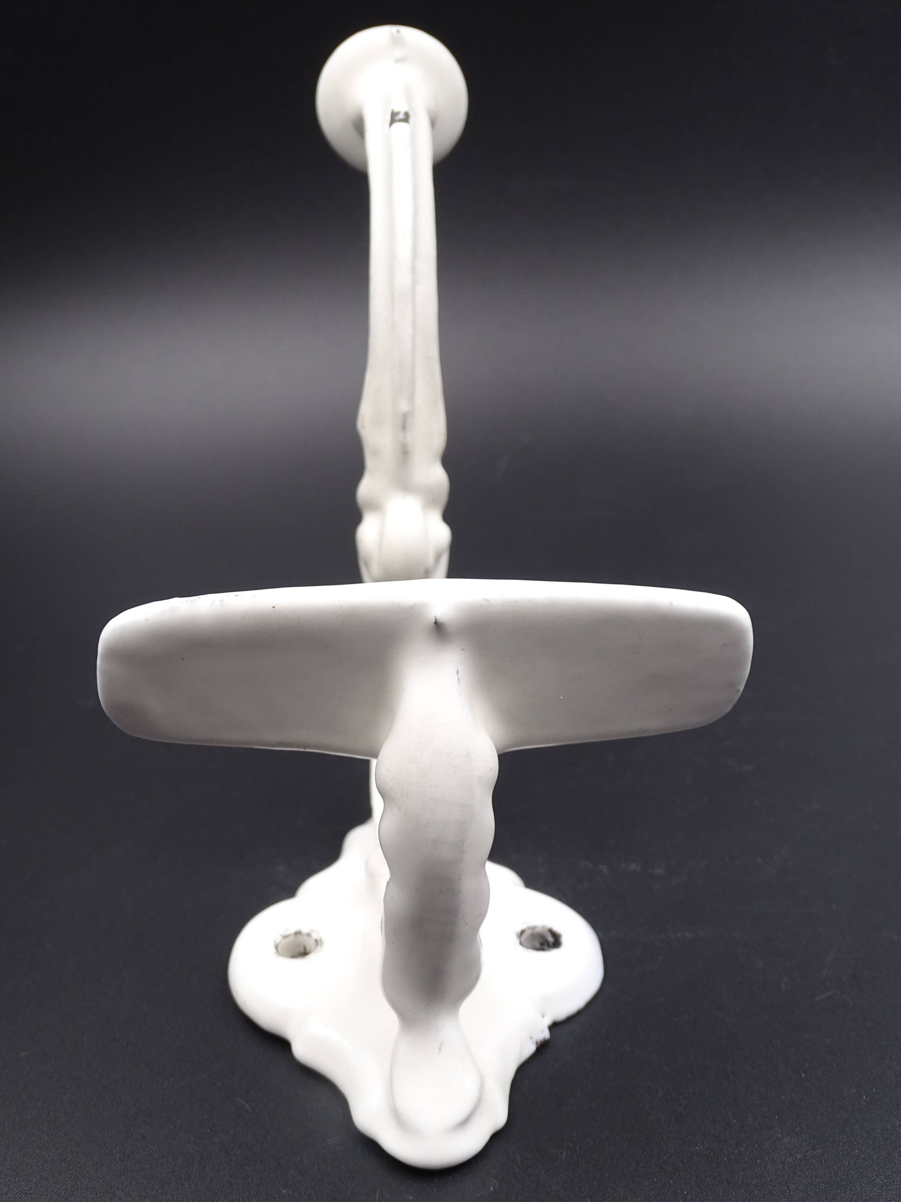 Old white enamelled metal patère