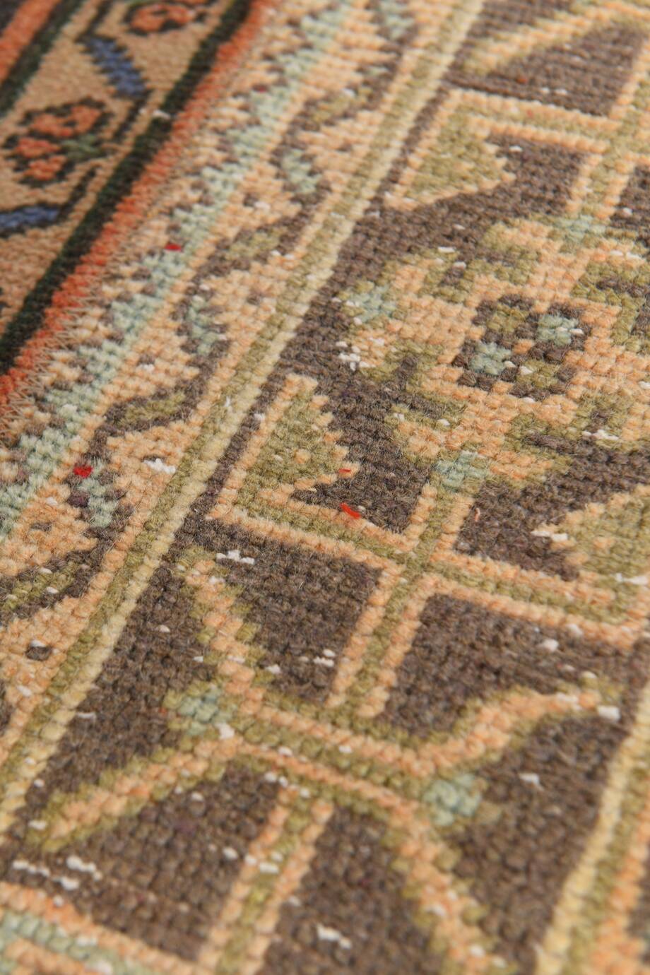 Salmon & Cream Turkish Vintage Runner Rug, 70x262Cm