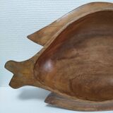 Zoomorphic cut fish wood carved vintage