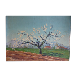 Tableau huile sur toile le printemps