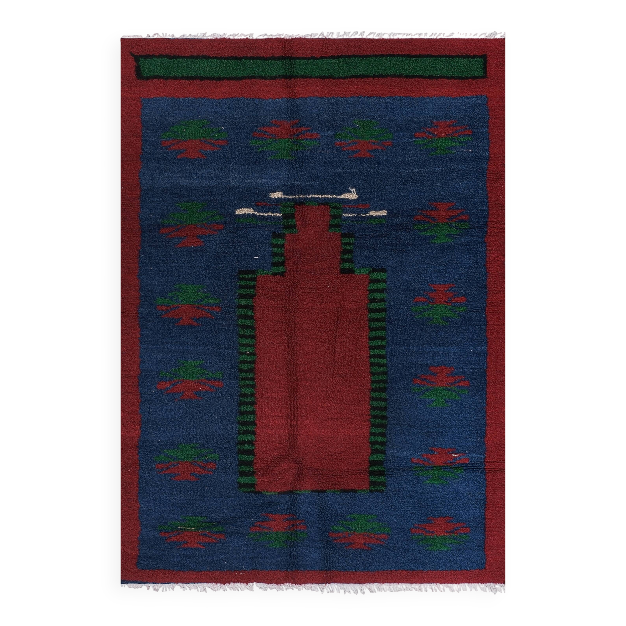 Vintage Turkish Oushak Handwoven Rug 114x163 cm