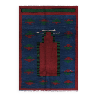 Tapis vintage turc de oushak tissé à la main 114x163 cm