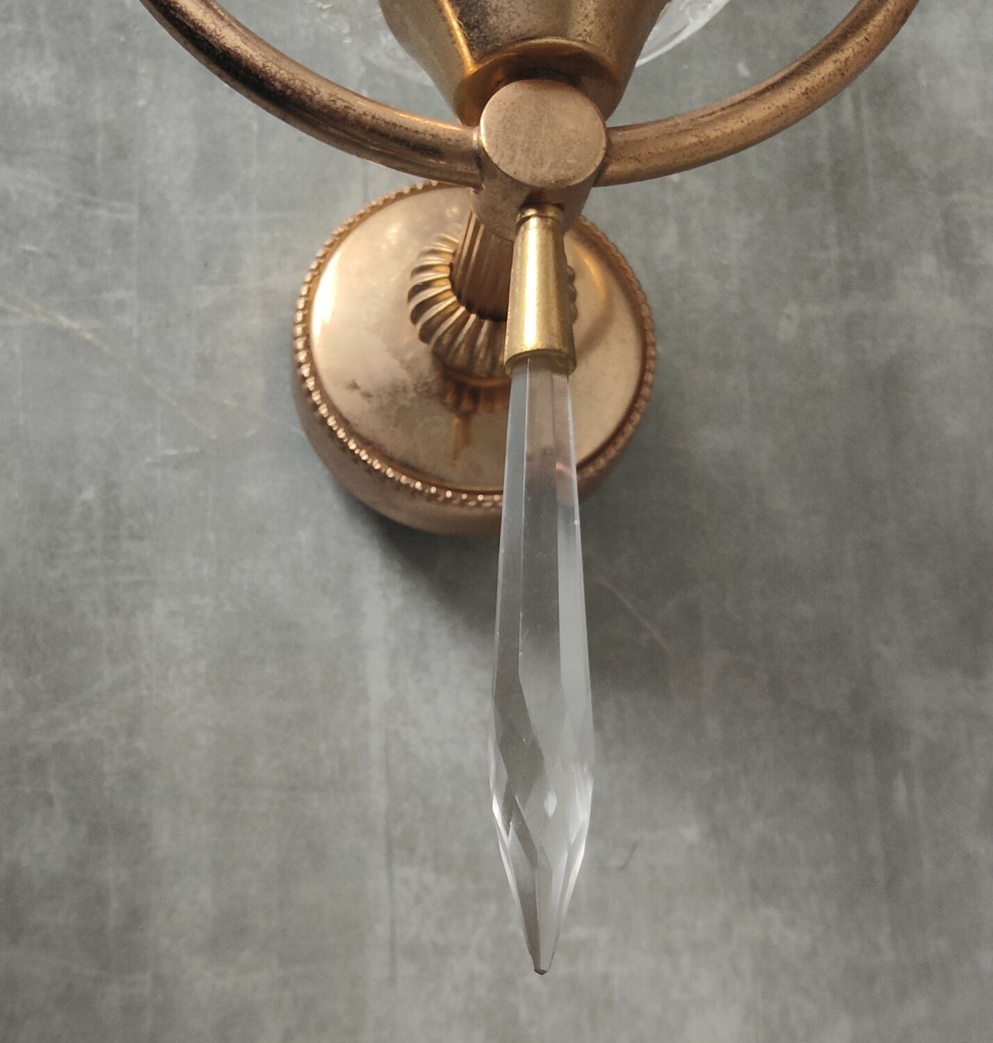 Paire appliques verre et métal doré