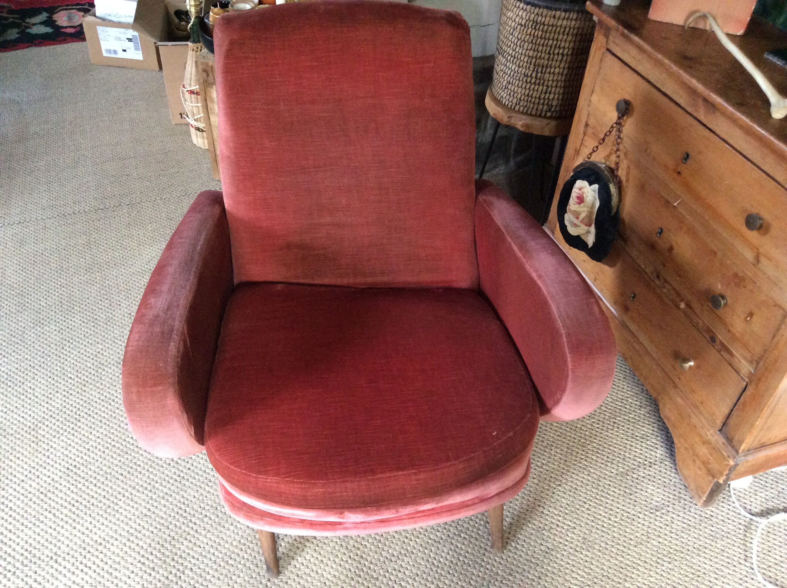 Velvet armchair