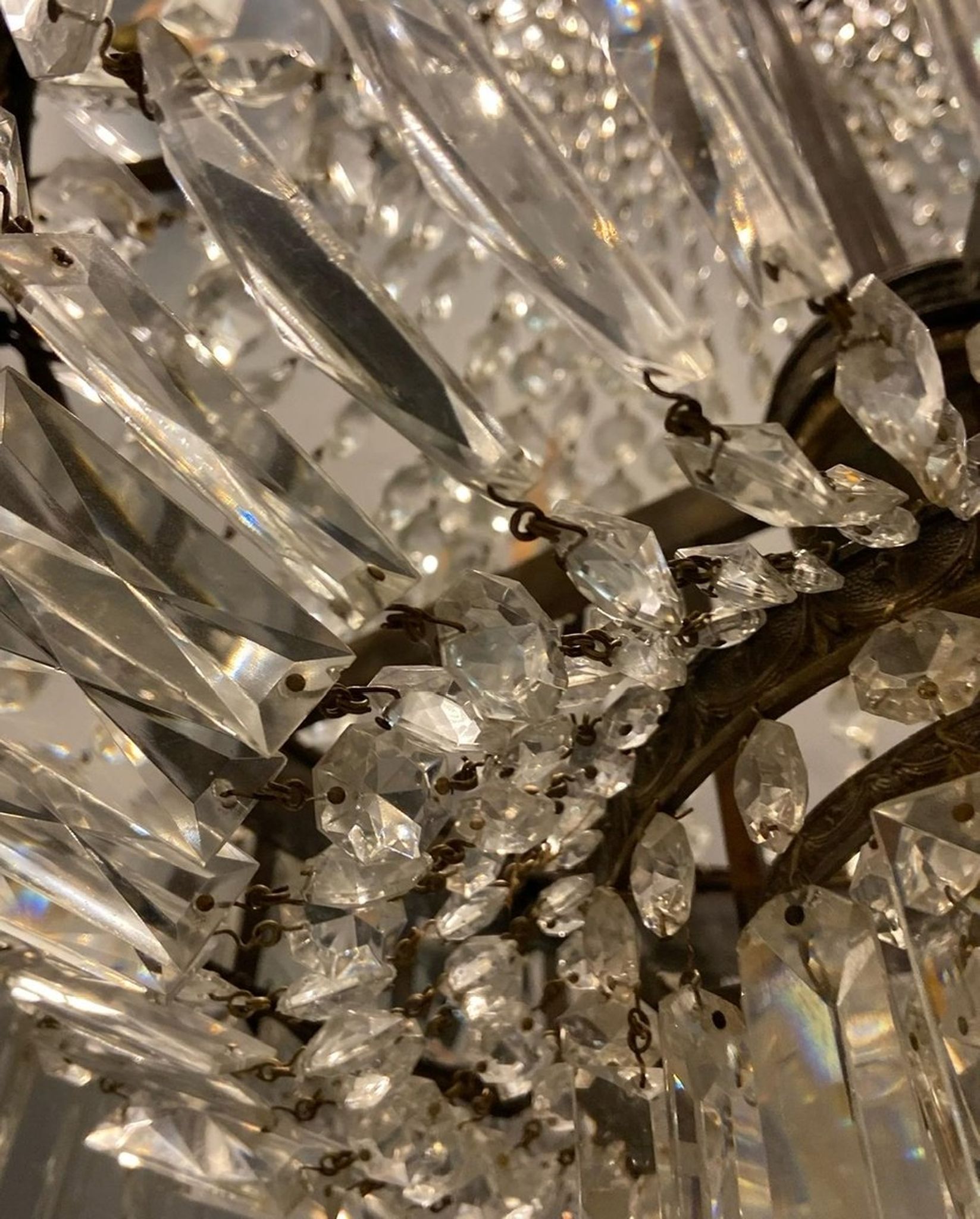 Lustre italien en cristal, années 1940