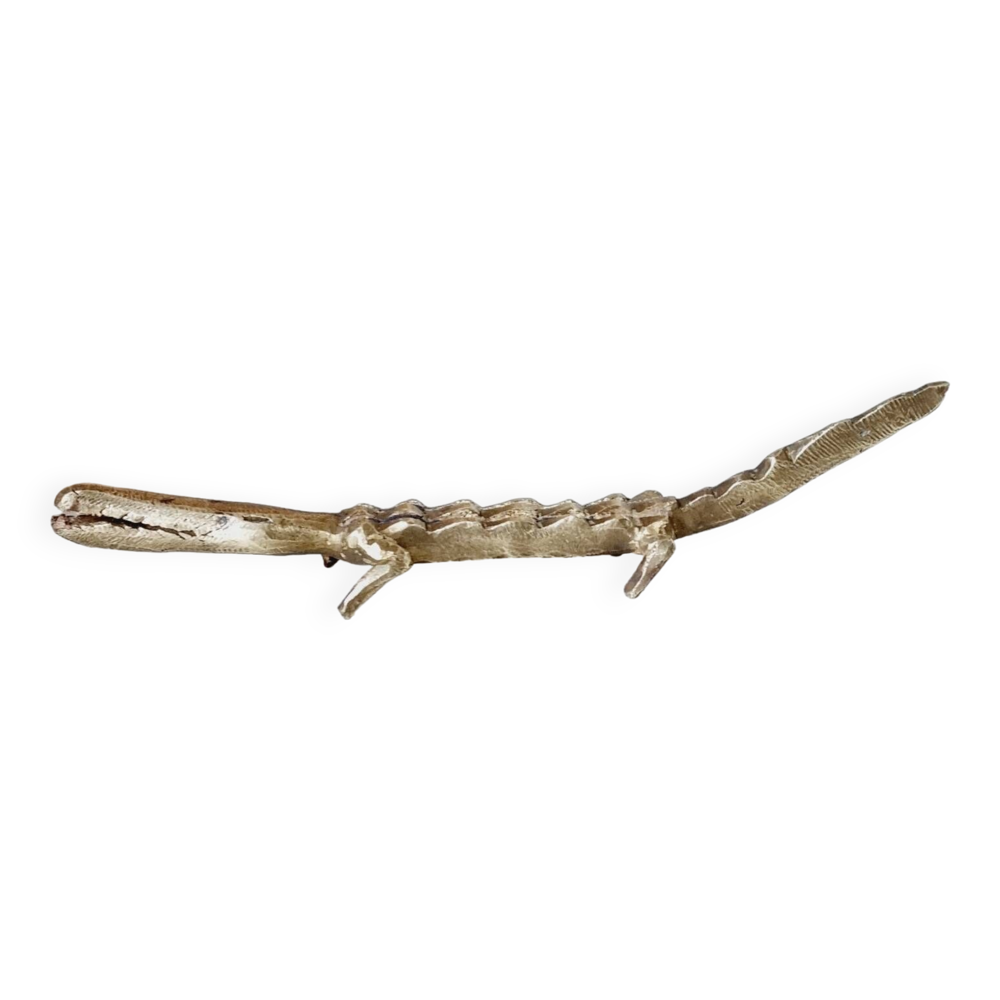 Stylized brass crocodile