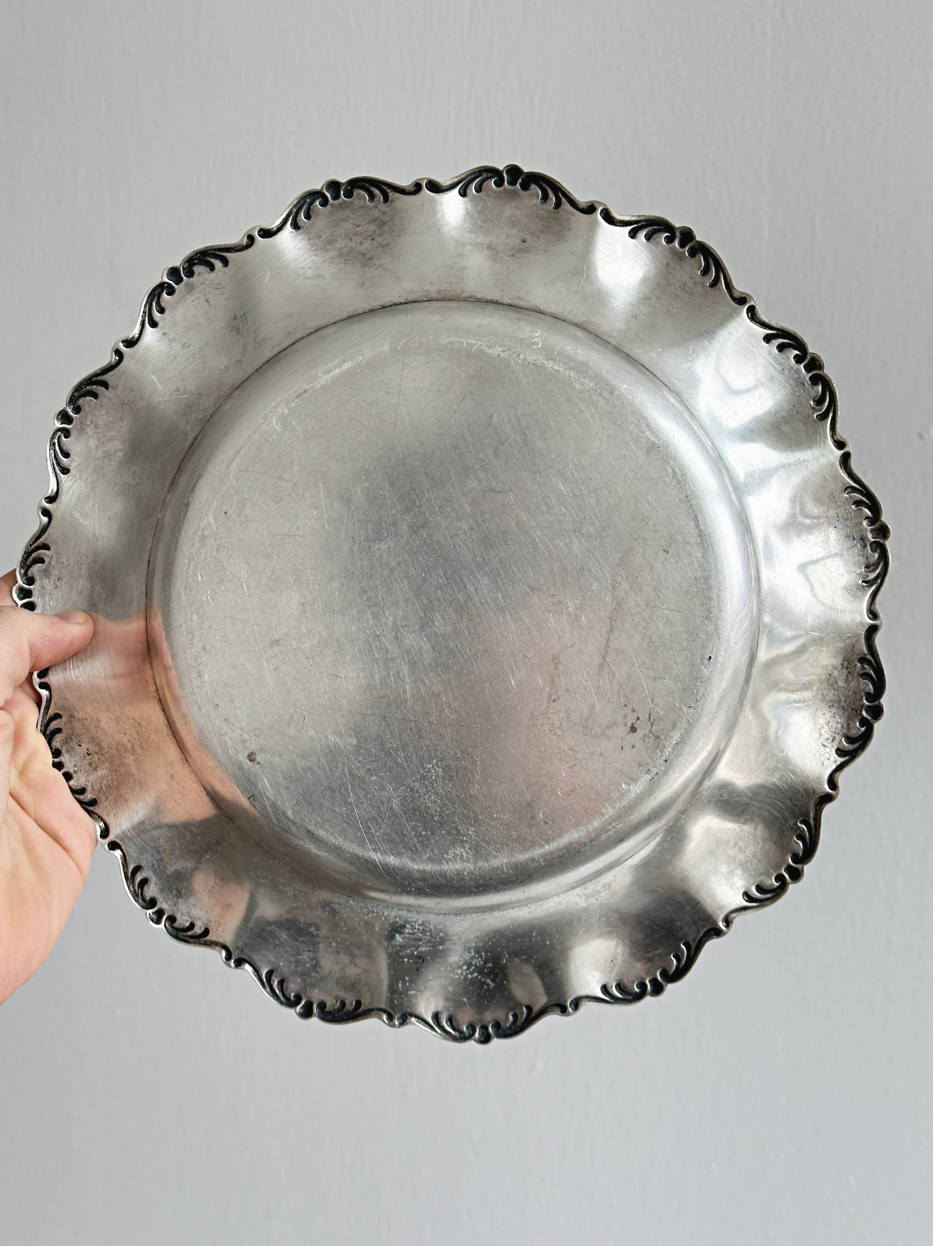 Shiny antique metal plate