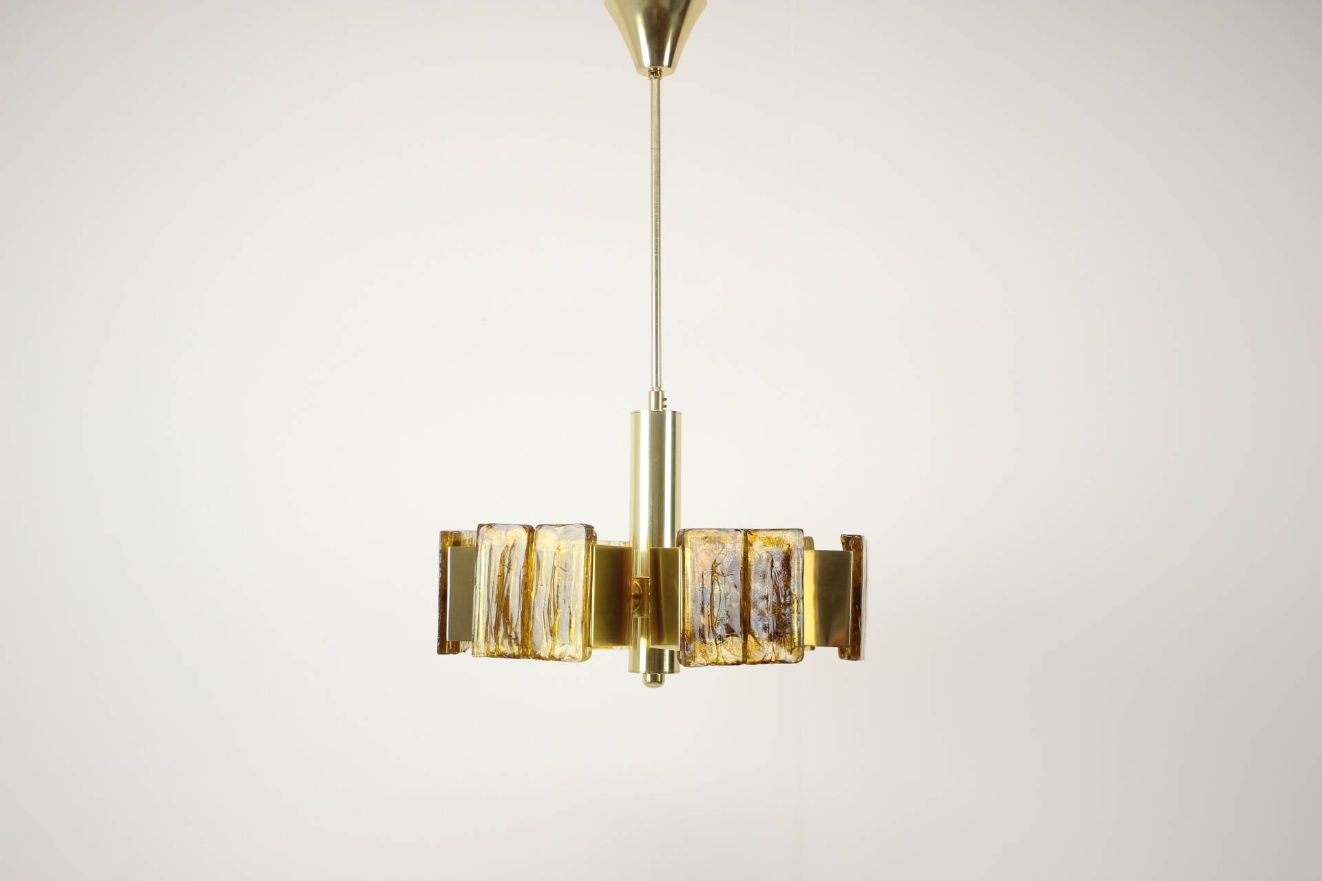 Brass chandelier mid-century design, Hungary 1970s