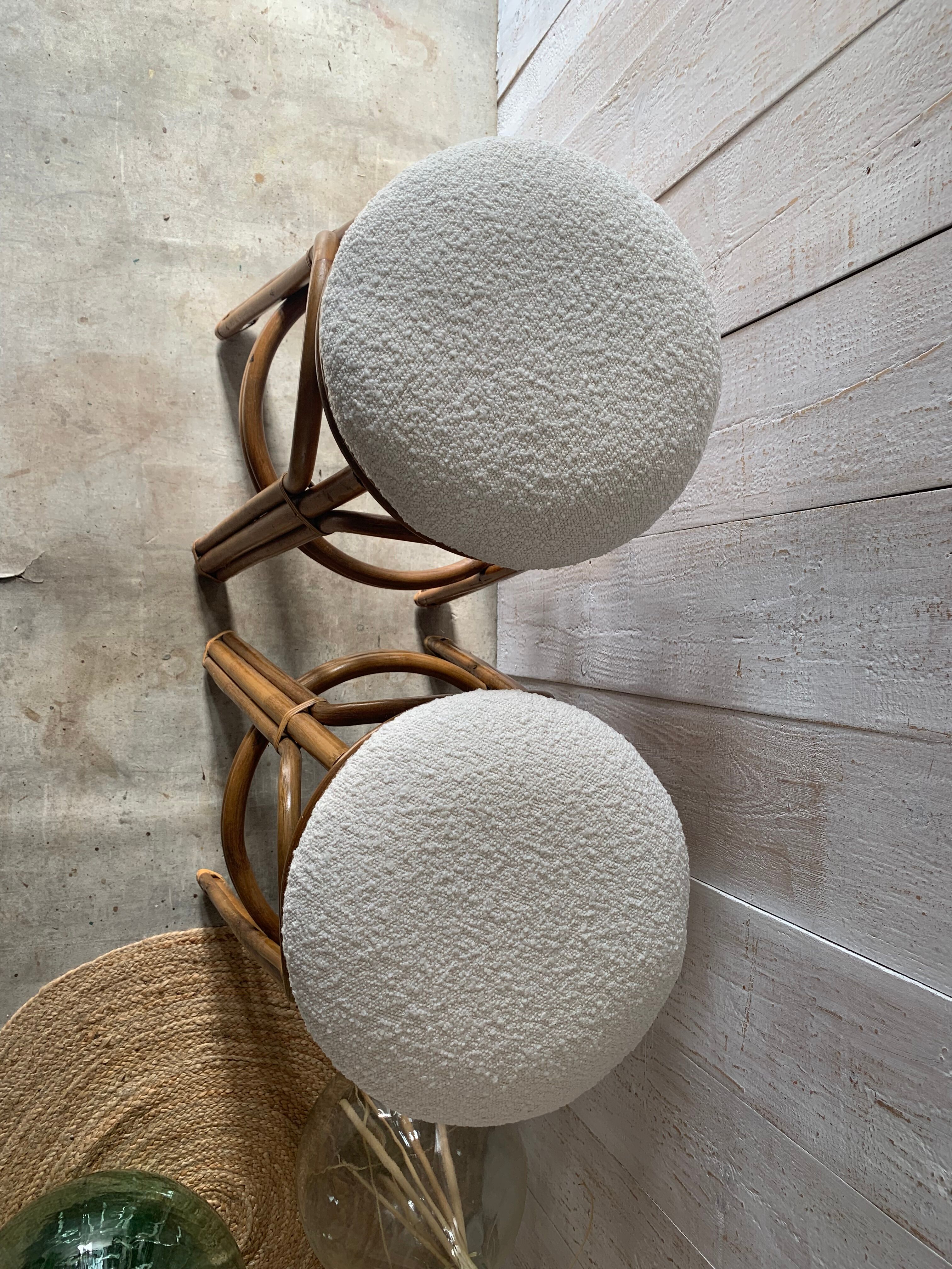 Pair of rattan stools