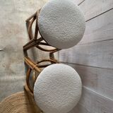 Pair of rattan stools