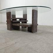 Table basse vintage en granit par Willy Ballez, 1970