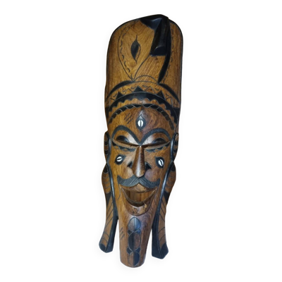 Décoration murale ou à poser grand masque africain en bois sculptés