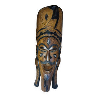 Décoration murale ou à poser grand masque africain en bois sculptés