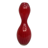 Red glass vase dimension: height -33cm- width -12cm-