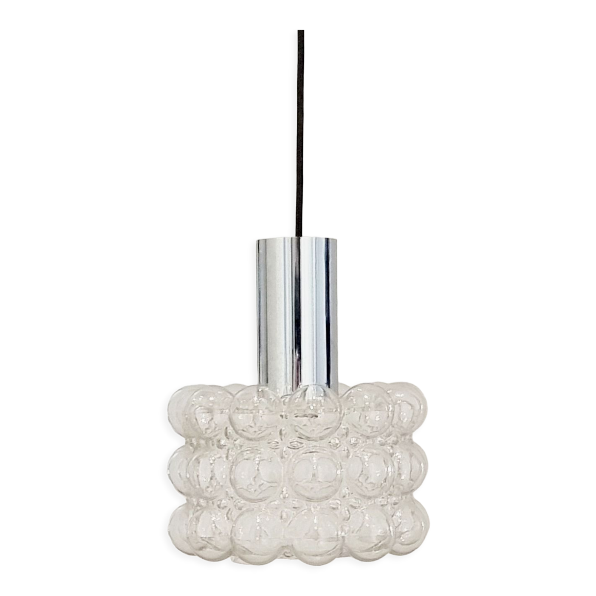 Mid-century modern bubble glass pendant/ceiling lamp by helena tynell for limburg, germany, 1960s