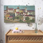Oil on wood "city" Bernier