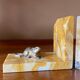 Art deco bookends by Jean Garnier, bronze and marble.