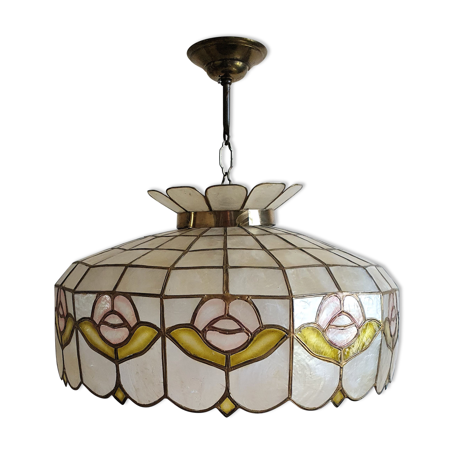 Vintage mother-of-pearl pendant lamp