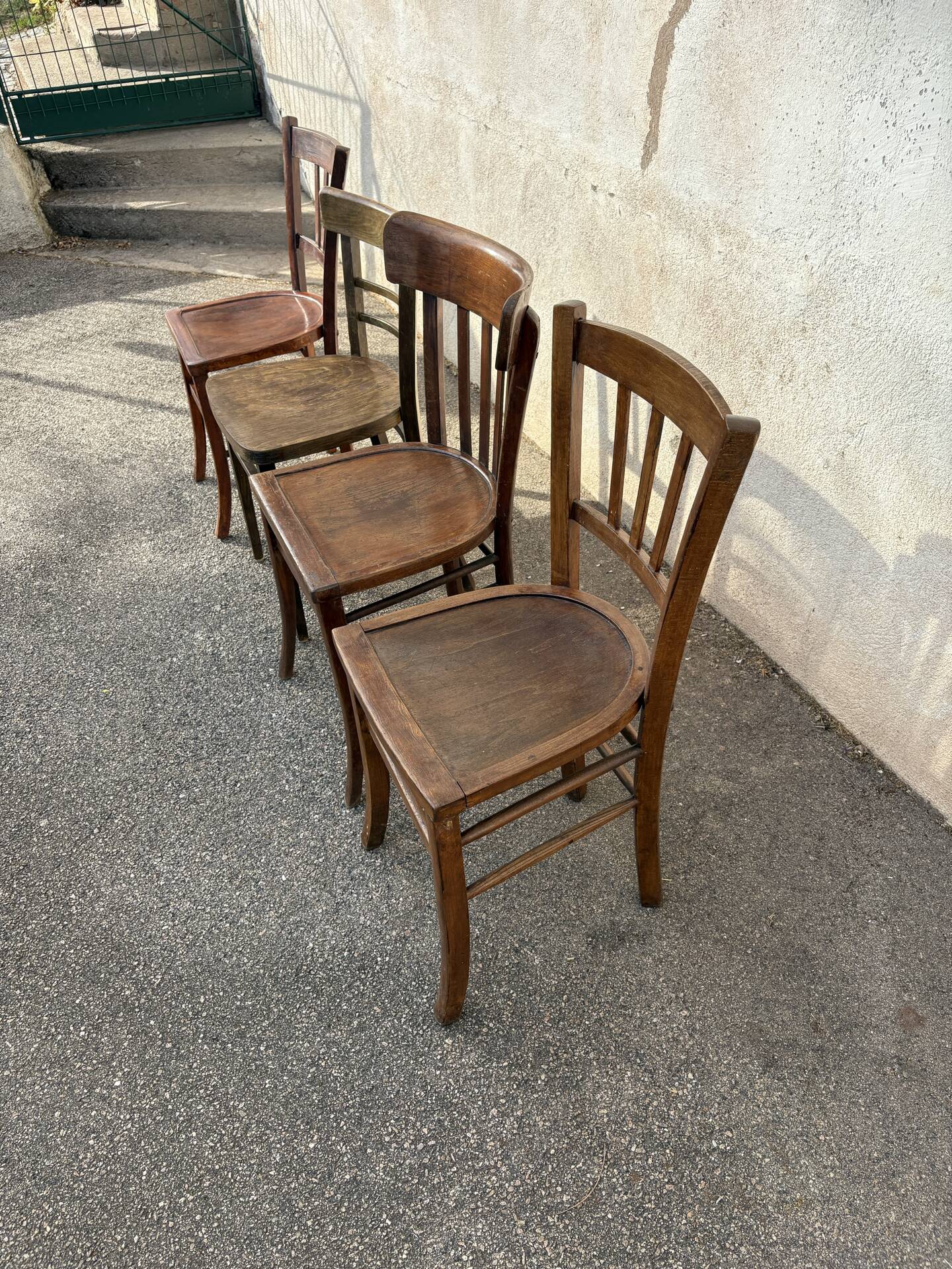 Set of 4 dark vintage bistro chairs