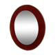Antique oval mirror in garnet-burgundy velvet