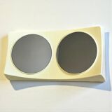 Miroir mural italien OVNI, plastique ivoire flexible, design vintage de l'ère spatiale,