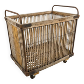 Ancient bakery cart made of rattan.