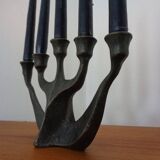Brutalist Bronze Candleholder by Michael Harjes, 1960s