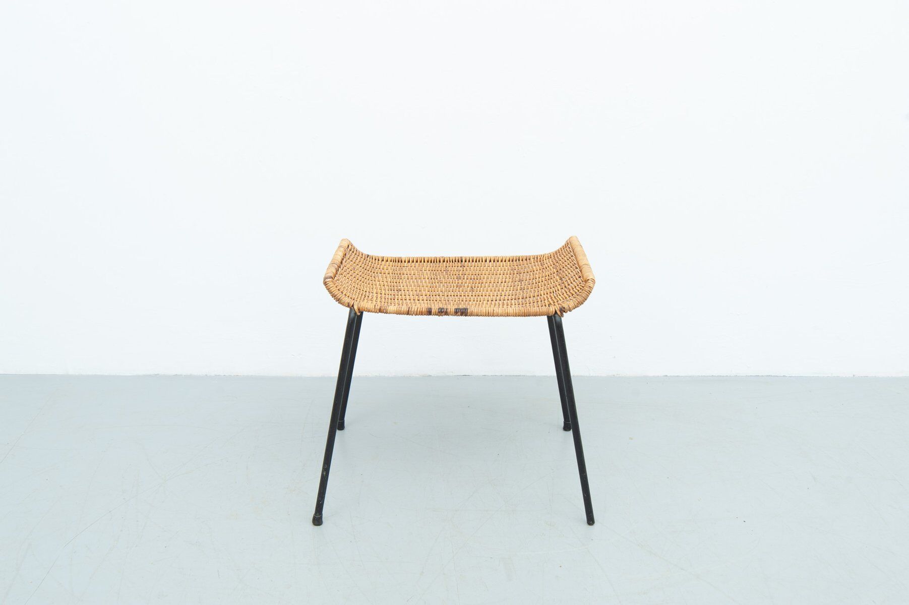Gian Franco Legler attributed rattan stool, 1950s