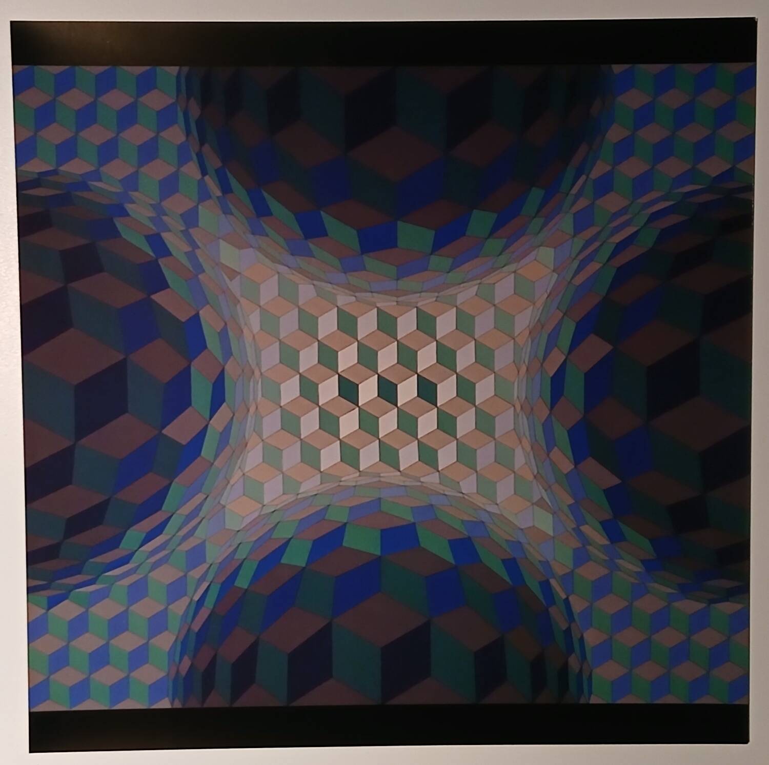 Plate by Victor Vasarely – "Universal Structure of the Hexagon" – Op A