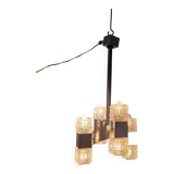 Chrome and glass pendant chandelier by Sciolari, Italy, 1960s