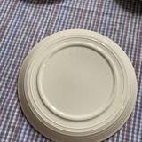 Flat stoneware plates decorated with vintage country flower 1960