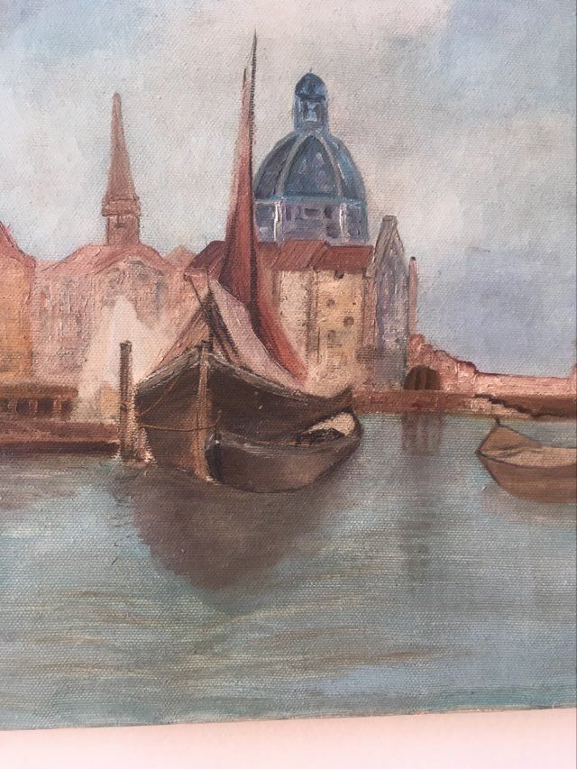 Oil painting on canvas Venetian landscape