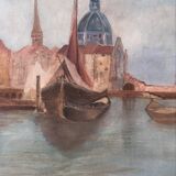 Oil painting on canvas Venetian landscape