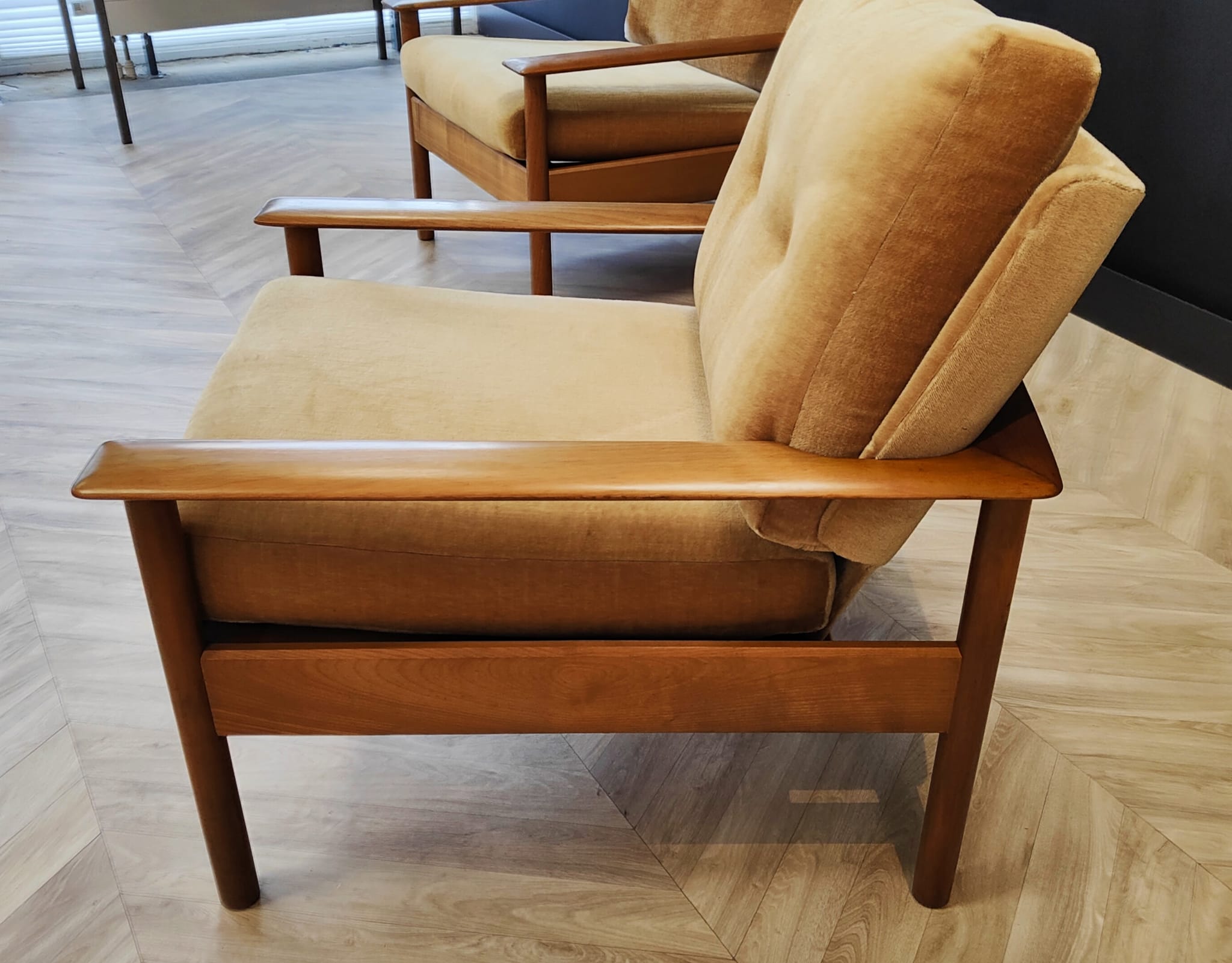 Two mid century armchairs vintage