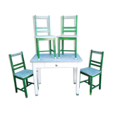 Kitchen table with 4 vintage chairs, 1950s