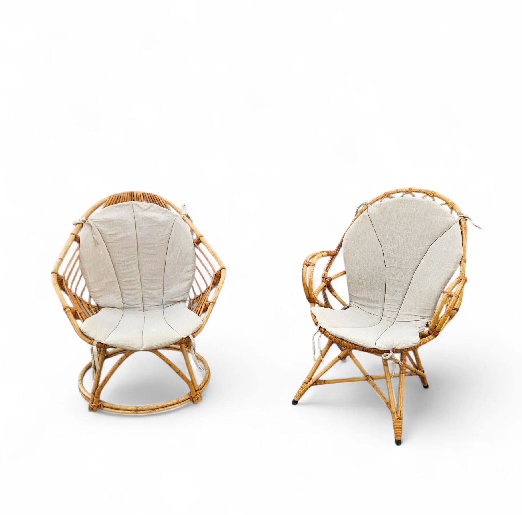 2 x Rohe Noordwolde rattan chairs / Dirk van Sliedregt / 1960s