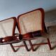 Folding wooden chairs and cannage