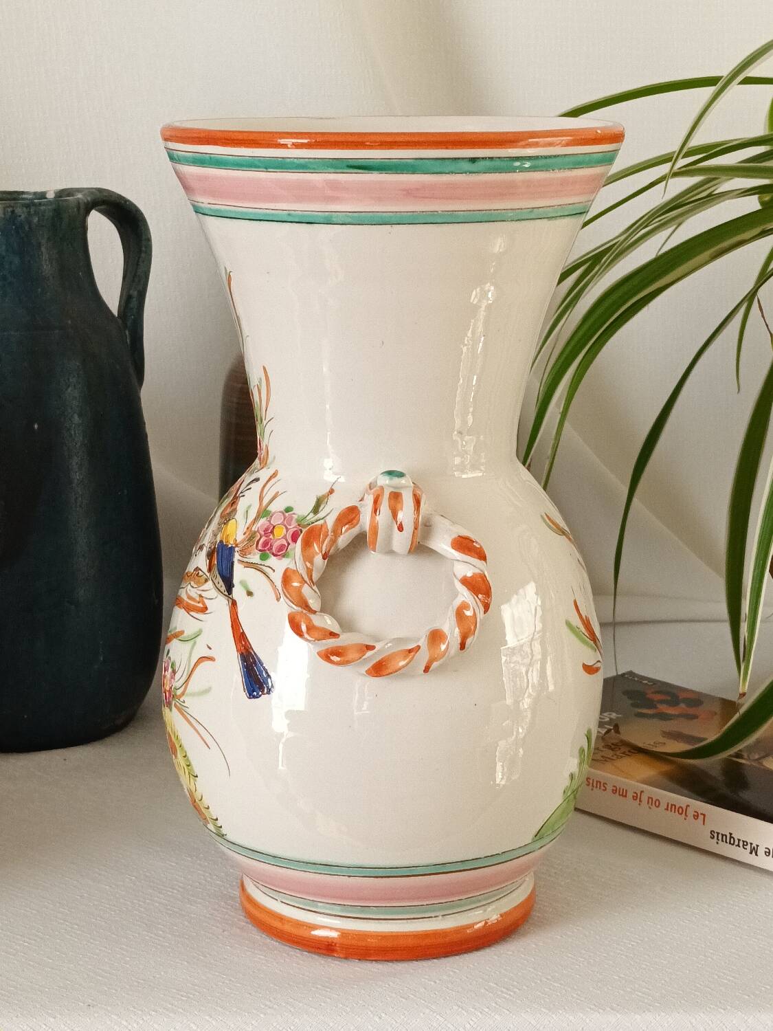 Handmade vintage ceramic vase from Italy.