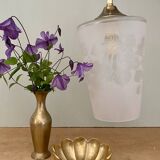Vintage frosted glass globe pendant light