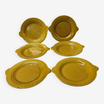 Ensemble de 6 assiettes poisson Sarreguemines