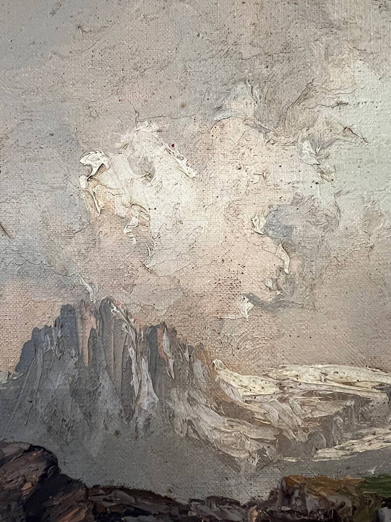 Painting "Mountain Torrent", Oil on canvas