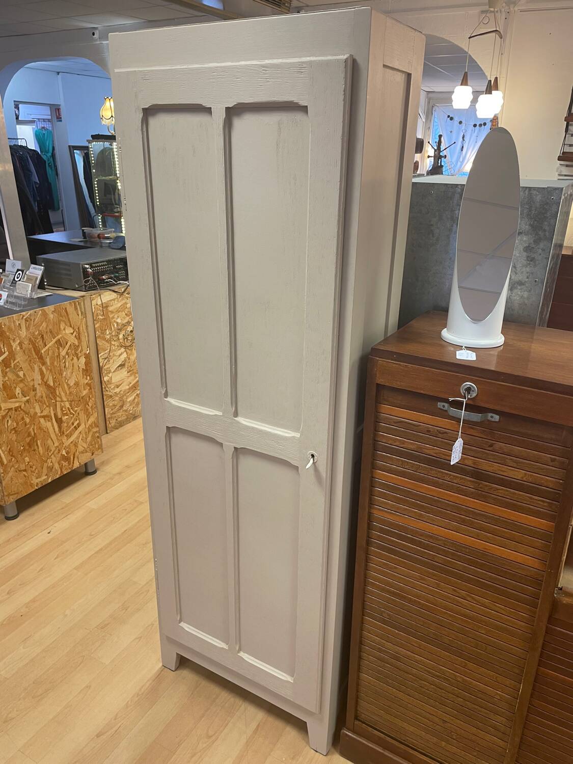 Small pinkish beige Parisian wardrobe