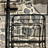 Antique Napoleon III bed in black wrought iron