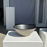 Duo of gray Indonesian ceramic bowls or salad bowls