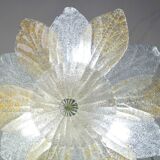 Petite vintage Italian Murano glass amber and transparent ceiling light