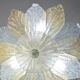 Petite vintage Italian Murano glass amber and transparent ceiling light