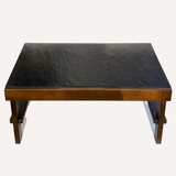 Brutalist Modernist Coffee Table in Black Grey Natural Stone by Carl Straub 1960s